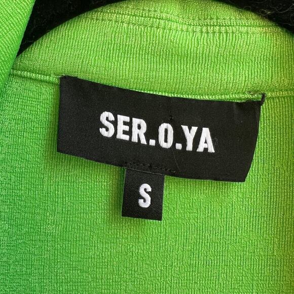 SEROYA Lime Green Daytona Mini Dress Size S - Picture 5 of 7